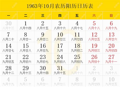 1963年是什麼年|1963年日历表,1963年农历表（阴历阳历节日对照表）